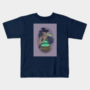 witch brewing a potion Kids T-Shirt